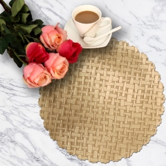 2019 new design round placemat rattan, round linen placemat, round felt placemat