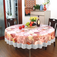 PVC christmas printed oval tablecloth, oval tablecloths for christmas