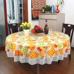 PVC christmas printed oval tablecloth, oval tablecloths for christmas