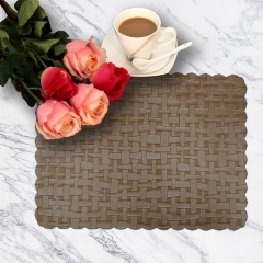 pvc woven mesh placemat packaging, square dining table mat