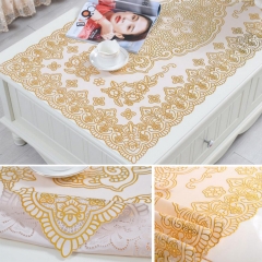 new design 60*100cm Gold/Silver cheap lace plastic lace placemat