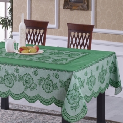 new design PVC color red lace tablecloth factory
