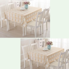 137cm width Gold PVC crochet table cloth on rolls