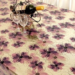 new design PVC double side embossed gold elegant table cloth factory