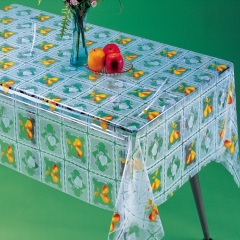 new design pvc transparent printed plastic tablecloth factory, tablecloth roll
