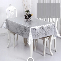 PVC silver and embossed table cloth wedding / home decoration