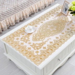 PVC gold lace 60*100cm luxury table linens for weddings, luxury table linen