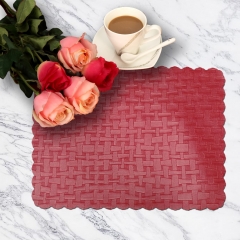pvc woven mesh placemat packaging, square dining table mat