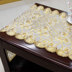 Gold/Silver Vinyl lace doilies pvc lace table cloth