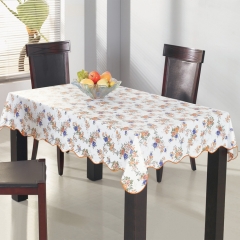 PVC with nonwoven printed tablecloth flower design, sunflower tablecloth