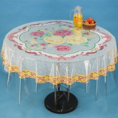 PVC printed cheap round tablecloth in roll factory