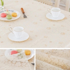 new design 1.37m vinyl printed color lace tablecloth roll factory