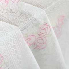 new design 1.37m vinyl printed color lace tablecloth roll factory