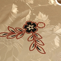 new design PVC double side embossed gold elegant table cloth factory