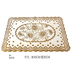 30*46cm PVC with gold/silver placemat, PVC gold placemat