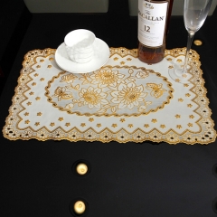 30*46cm PVC with gold/silver placemat, PVC gold placemat