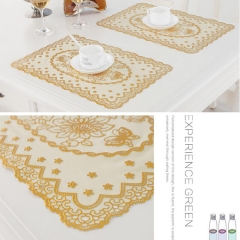 30*46cm PVC with gold/silver placemat, PVC gold placemat