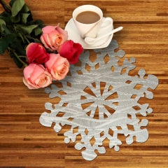 polyester cotton woven placemat, snowflake placemat, new design woven vinyl placemat in china