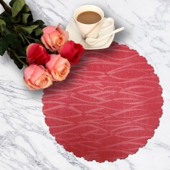 2019 new design round placemat rattan, round linen placemat, round felt placemat