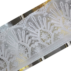 PVC lace work roll with gold, silver, white, beige, Lace border factory