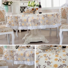 Elegant EVA printing tablecloth with lace border