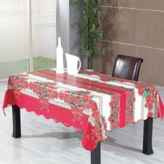 Custom Printed Plastic Christmas Tablecloth, Square Christmas Coloring Tablecloth