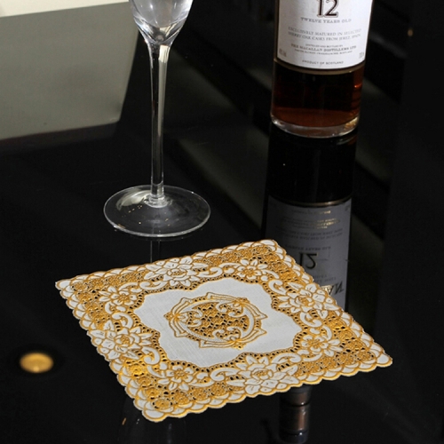 Gold/Silver vinyl placemat 20*20cm square