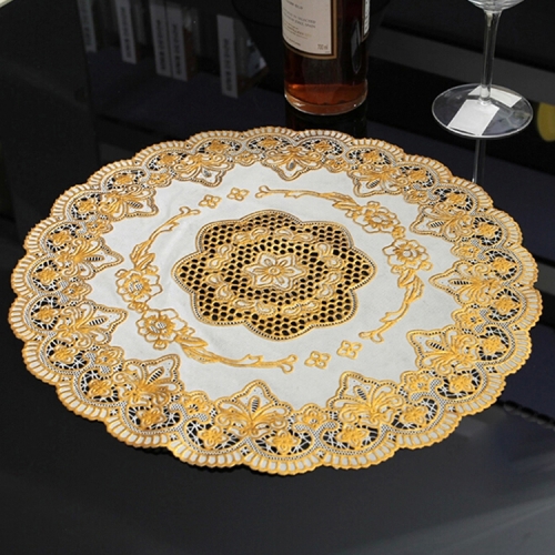20cm round, 20*20cm lace gold or silver placemat design summary