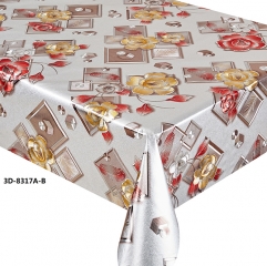 Metallic Luxury Silver PVC easy Clean Oilcloth Tablecloth