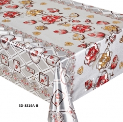 Metallic Luxury Silver PVC easy Clean Oilcloth Tablecloth