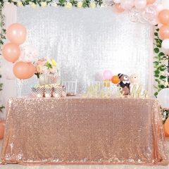 Rose Gold Sequin Tablecloth 50x80 iNCHES Rectangle Sparkle Tablecloth Glitz Tablecloth Christmas Table Cloth Sequin Fabric Tablecloth