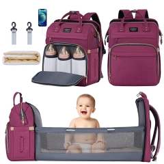 Diaper Bag Backpack - with Changing Station Baby Diaper Bags for Girls and Boys,Travel Foldable Baby Bed Multifunction Large Capacity Baby Bassinet