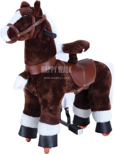 Brown  Pony Walking Animal plush ride on horse toy for playground