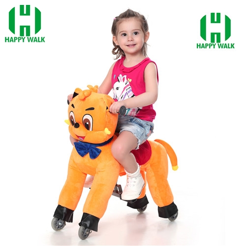 Teddy Bear Mechanical Walking Animal plush ride on horse toy for playground