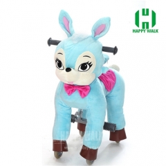 Blue Bunny with Black Hair Walking Animal plush ride on horse toy for playground