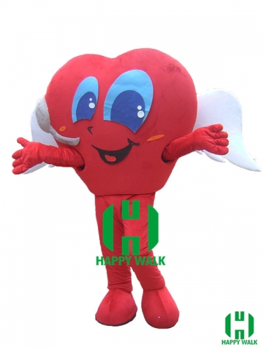 Red Heart Character cosplay Custom Adult Walking Fur Human Animal Party Plush Movie Character Cartoon Mascot Costume for Adult Sh