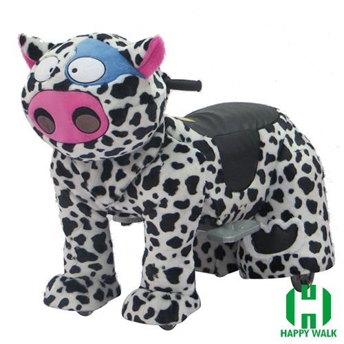 Cow Electric Walking Animal Ride for Kids Plush Animal Ride On Toy for Playground