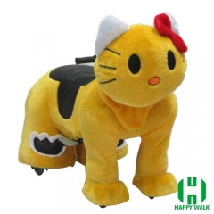 Kitty Cat Electric Walking Animal Ride for Kids Plush Animal Ride On Toy for Playground