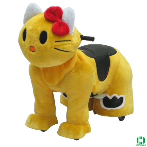 Kitty Cat Electric Walking Animal Ride for Kids Plush Animal Ride On Toy for Playground