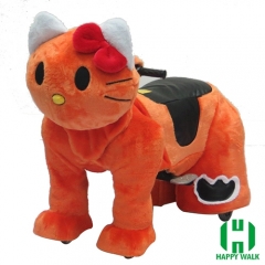 Kitty Cat Electric Walking Animal Ride for Kids Plush Animal Ride On Toy for Playground