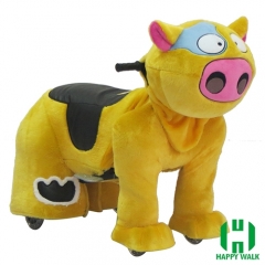 Cow Electric Walking Animal Ride for Kids Plush Animal Ride On Toy for Playground