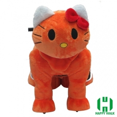 Kitty Cat Electric Walking Animal Ride for Kids Plush Animal Ride On Toy for Playground