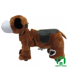 Dog Electric Walking Animal Ride for Kids Plush Animal Ride On Toy for Playground