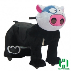 Cow Electric Walking Animal Ride for Kids Plush Animal Ride On Toy for Playground