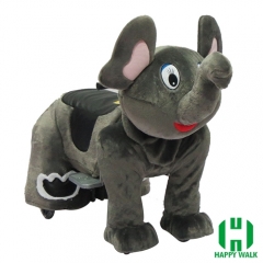 Gray Elephant Wild Animal Electric Walking Animal Ride for Kids Plush Animal Ride On Toy for Playground