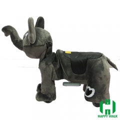 Gray Elephant Wild Animal Electric Walking Animal Ride for Kids Plush Animal Ride On Toy for Playground