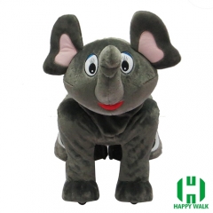 Gray Elephant Wild Animal Electric Walking Animal Ride for Kids Plush Animal Ride On Toy for Playground