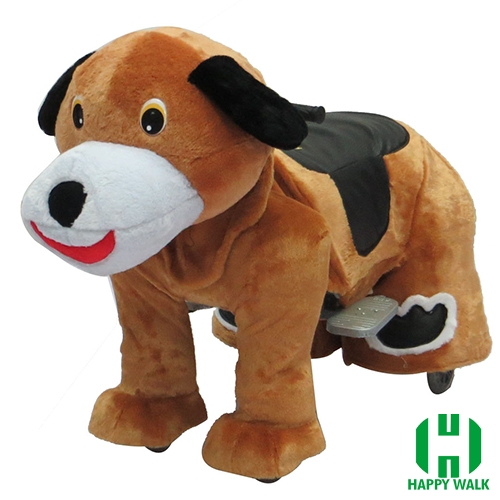 Dog Electric Walking Animal Ride for Kids Plush Animal Ride On Toy for Playground