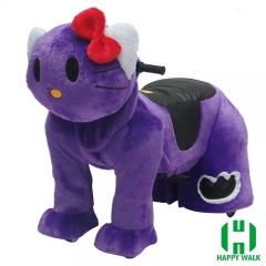 Kitty Cat Electric Walking Animal Ride for Kids Plush Animal Ride On Toy for Playground