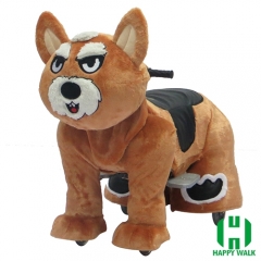 Wolf Dog Wild Animal Electric Walking Animal Ride for Kids Plush Animal Ride On Toy for Playground